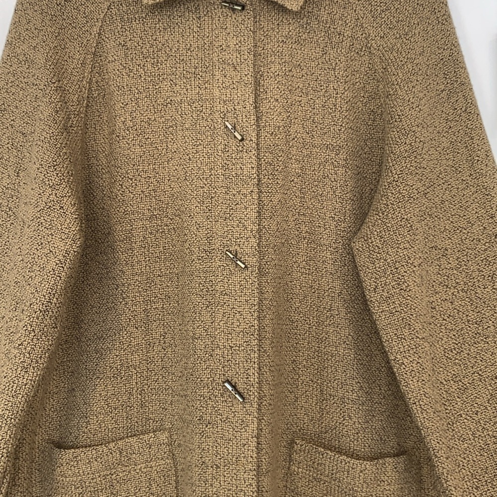 Vtg J Jill Retro Woven Pleat Back Wool Swing Coat M - Picture 4 of 15